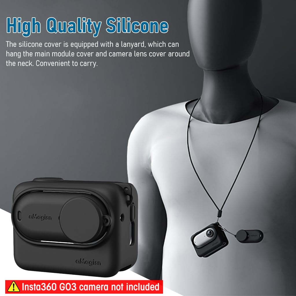 ZORBES Silicone Protective Case Cover for Insta360 GO 3 with Separate Camera Lens Cover, Anti-Scratch Protective Cover Silicone Cover for Insta360 GO 3 Action Camera with Lanyard ZORBES Silicone Protective Case Cover for Insta360 GO 3 with Separate Camera Lens Cover, Anti-Scratch Protective Cover Silicone Cover for Insta360 GO 3 Action Camera with Lanyard